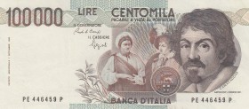 Italy, 100.000 Lire, 1983, UNC (-), p110b
 Serial Number: PE446459P
Estimate: 50-100 USD