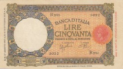 Italy, 50 Lire, 1937, XF, p54b
 Serial Number: R295/3022
Estimate: 25-50 USD