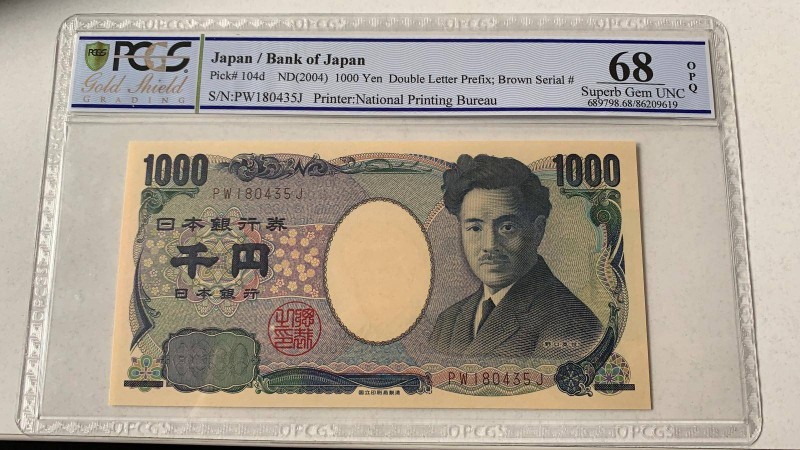 Japan, 1000 Yen, 2004, UNC, p104d
PCGS 68 OPQ , Serial Number: PW180435J
Estim...