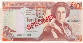 Jersey , 10 Pounds, 2000, UNC, p28, SPECIMEN
Queen Elizabeth II portrait, Serial Number: QC00000
Estimate: 25-50 USD