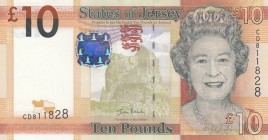 Jersey, 10 Pounds, 2010, UNC, p34
Queen Elizabeth II. Portrait, Serial Number: CD811828
Estimate: 20-40 USD