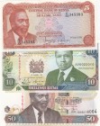 Kenya, Total 3 banknotes
5 Shillings, 1978, UNC, p15; 10 Shillings, 1992, UNC, p24d; 50 Shillings, 2010, UNC, p47e
Estimate: 10-20 USD