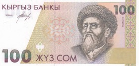 Kyrgyzstan, 100 Som, 1994, UNC, p12a
 Serial Number: AD1230144
Estimate: 15-30 USD