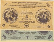 Lithuania, 5 Punkte and 10 Punkte, 1944, UNC, 
Banknotes printed during the German occupation in World War II
Estimate: 15-30 USD