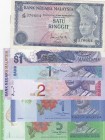 Malaysia, Total 6 banknotes
1 Ringgit, 1972/1976, VF, p13a; 1 Ringgit, 2012, UNC, p51A, polymer plastic; 5 Ringgit, 2012, UNC, p52A, polymer plastic;...