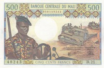 Mali, 500 Francs, 1973/1984, UNC, p12e
 Serial Number: B.21.48243
Estimate: 100-200 USD
