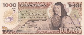 Mexico, 1000 Pesos, 1985, UNC, p85 
There are pinholes, Serial Number: L2562629
Estimate: 10-20 USD