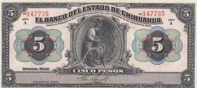 Mexico, 5 Pesos, 1913, UNC, pS132a
Chihuahua , Serial Number: A 147735
Estimate: 30-60 USD