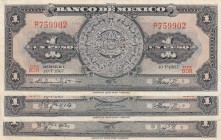 Mexico, VF, Total 3 banknotes
1 Peso(2), 1967, VF, p59j; 1 Peso, 1970, VF, p59l
Estimate: 10-20 USD