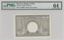 Morocco, 50 Francs, 1949, UNC, p44
PMG 64, Serial Number: F.3 80466
Estimate: 200-400 USD
