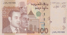 Morocco, 100 Dirhams, 2002, UNC, p70
 Serial Number: 951985
Estimate: 25-50 USD