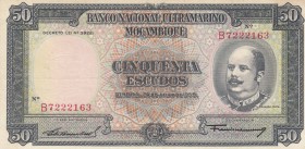 Mozambique, 50 Escudos, 1958, XF, p106
 Serial Number: B7222163
Estimate: 30-60 USD