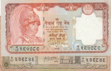 India, Total 2 banknotes
20 Rupees, 2002, UNC, p47b; 25 Rupees, 1997, FINE, p41, commemorative banknote
Estimate: 10-20 USD