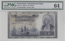 Netherlands , 20 Gulden, 1939-41, UNC, p54
PMG 64, Serial Number: HU070790
Estimate: 150-300 USD