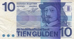 Netherlands , 10 Gulden, 1968, VF, p91b
 Serial Number: 1430665317
Estimate: 10-20 USD