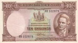 New Zealand, 10 Shillings, 1690/1967, XF, p158d
 Serial Number: 8B102879
Estimate: 50-100 USD