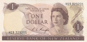 New Zealand, 1 Dollar, 1975/1977, UNC, p163c
Queen Elizabeth II. Portrait, Serial Number: H19329201
Estimate: 15-30 USD