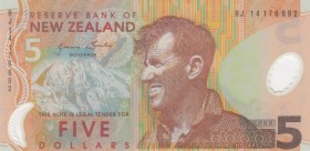 New Zealand, 5 Dollars, 2015, UNC, p191
Polymer plastic banknote, Serial Number: BJ14176692
Estimate: 10-20 USD