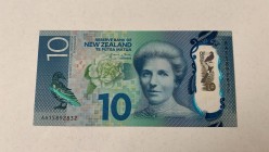 New Zealand, 10 Dollars, 2015, UNC, p192
 Serial Number: AA 15892832
Estimate: 10-20 USD
