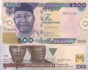 Nigeria, 2018, UNC, Total 2 banknotes
500 Naira, 2018, UNC, pNew; 1.000 Naira, 2018, UNC, pNew
Estimate: 10-20 USD