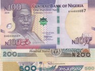 Nigeria, Total 3 banknotes
100 Naira, 2014, XF, p41, hatıra banknot; 200 Naira, 2010, UNC, p29; 500 Naira, 2015, UNC, p30
Estimate: 10-20 USD