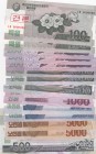 North Korea, Total 16 banknotes
100 Won(2), 2008, UNC, SPECIMEN; 200 Won, 2008, UNC, SPECIMEN; 200 Won(2), 2008, UNC; 500 Won, 2008, UNC, SPECIMEN; 5...