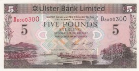 Northern Ireland, 5 Pounds, 2007, UNC (-), p340b
 Serial Number: D8000300
Estimate: 20-40 USD