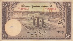 Pakistan, 10 Rupees, 1951, VF, p13
 Serial Number: LYI 280518
Estimate: 10-20 USD