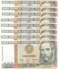 Peru, 1.000 Intis, 1988, UNC, p136b, Total 9 banknotes
(consecutive serial numbers)
Estimate: 10-20 USD