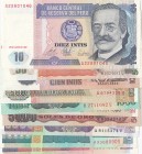 Peru, Total 10 banknotes
50 Intis, 1987, UNC; 10 Intis, 1987, UNC; 100 Intis, 1987, UNC(-); 500 Intis, 1987, UNC; 1.000 Intis, 1981, UNC; 1.000 Intis...