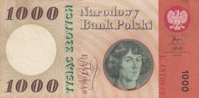 Poland, 1.000 Zlotych, 1965, XF, p141a
 Serial Number: E 4870610
Estimate: 15-30 USD