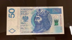 Poland, 50 Zlotych, 2017, UNC, p175
 Serial Number: AT2588176
Estimate: 25-50 USD