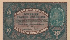Poland, 10 Marek, 1919, XF, p25 
 Serial Number: AW887635
Estimate: 10-20 USD