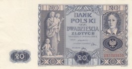 Poland, 20 Polish Zloty, 1936, AUNC, p77
 Serial Number: BW1089959
Estimate: 15-30 USD