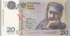 Poland, 20 Zlotych, 2018, UNC, pNew, FOLDER
100th Anniversary of Independence of Poland, Serial Number: RP0029437
Estimate: 35-70 USD