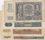 Poland, Total 4 banknotes
20 Zlotych, 1940, FINE, p95; 50 Zlotych, 1941, XF, p102; 100 Zlotych, 1940, VF, p97; 100 Zlotych, 1941, VF, p103
Estimate:...