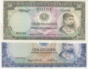 Portuguese Guinea, Total 2 banknotes
50 Escudos, 1971, UNC, p44; 100 Escudos, 1971, UNC, p45
Estimate: 15-30 USD