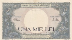 Romania, 1.000 Lei, 1941, UNC, p52
 Serial Number: G.2053.0611
Estimate: 10-20 USD