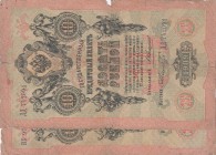 Russia, 10 Rubles, 1909, POOR, p11b, Total 2 banknotes
Estimate: 15-30 USD