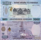 Rwanda, Total 2 banknotes
1000 Francs, 2019, UNC, pNew; 2000 Francs, 2014, UNC, pNew , Serial Number: CB7510881
Estimate: 10-20 USD