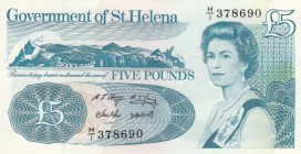Saint Helena, 5 Pounds, 1998, UNC, p11a
 Serial Number: H/I378690
Estimate: 20-40 USD