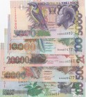 Saint Thomas And Prince, UNC, Total 5 banknotes
5.000 Dobras, 1996, p65a; 10.000 Dobras, 1996, p66a; 20.000 Dobras, 2010, p67d; 50.000 Dobras, 1996, ...