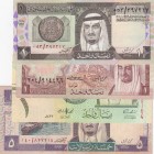 Saudi Arabia, Different 4 banknotes
1 Riyal, 1983, AUNC(-), p21d; 1 Riyal, 2016, UNC, p31d; 1 Riyal, 1977, XF, p16; 5 Riyal, 1983, XF, p22
Estimate:...