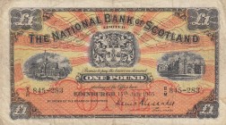 Scotland, 1 Pound, 1955, VF, p258c
 Serial Number: B/M 845-283
Estimate: 15-30 USD