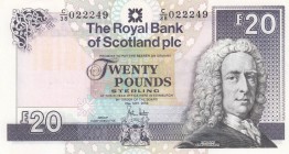 İskoçya, 20 Pounds, 2012, AUNC, p354e
 Serial Number: C\38 022249
Estimate: 40-80 USD