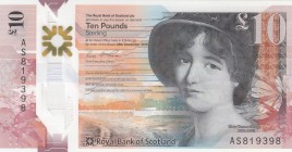 Scotland, 10 Pounds, 2016, UNC, p371
Polymer plastic banknotes, Serial Number: AS/819398
Estimate: 20-40 USD