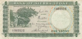 Sierra Leone, 1 Leone, 1964/1970, XF, p1b
pressed, Serial Number: A/7965523
Estimate: 70-140 USD