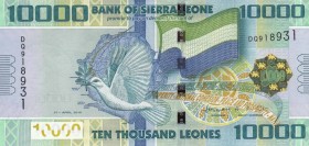 Sierra Leone, 10.000 Leones, 2010, UNC, p33a
 Serial Number: DQ918931
Estimate: 10-20 USD