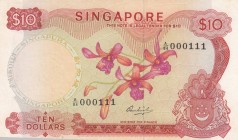 Singapore, 10 Dollars, 1972, XF, p3c
Beautiful serial number, Pressed, Serial Number: A/84 000111
Estimate: 75-150 USD