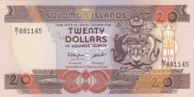 Solomon Islands, 20 Dollars, 1986, UNC, p16a
 Serial Number: B/I 881145
Estimate: 20-40 USD